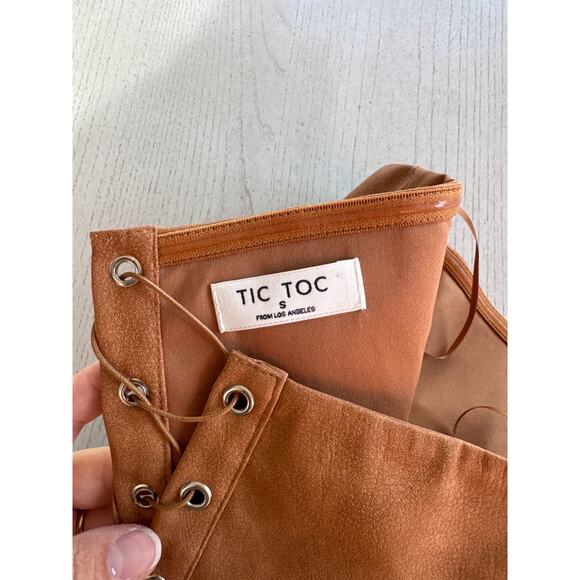 Tic Toc Western Boot Stitch Corset Crop Tube Top Cowgirl Country Cuntry - Picture 5 of 6